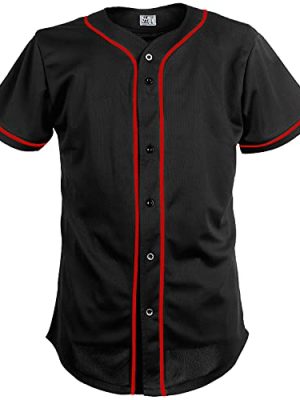 Black Custom Baseball Jersey for Men Full Button Mesh Embroidered Team Name & Numbers S-8XL