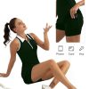 41Pu3kXAwKL.jpg Women's Golf Tennis Dress Sport Activewear Zipper V-Neck with Shorts and Pocket Workout Athletic