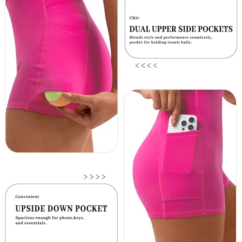41QIcox5AwL.jpg Womens Easy Pee Tennis Dress with Built in Shorts and Pockets - Workout Athletic Golf Dresses