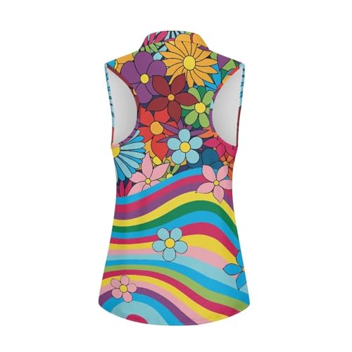 41QKmwjR4oL.jpg Women's Golf Shirts Sleeveless V Neck Tennis Tank Tops Racerback with Collar Quick Dry Athletic T Shirt XS-2XL