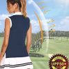 41RACgfogOL.jpg Women Sleeveless Golf Polo Shirts Summer 2025 UPF 50+ Zipper V Neck Tennis Tank Top S-XXL