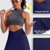 41RYfwEcLuL.jpg Golf Skirts for Women Crossover High Waisted Athletic Skirt Skorts Stretchy Golf Skirt with Shorts and 4 Pockets