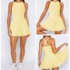 41RiVKWJAsL.jpg Women's Flowy Pleated Ruffle Tennis Athletic Dress for Women Summer Boat Neck Sleeveless Mini Golf Dress Shorts Pockets
