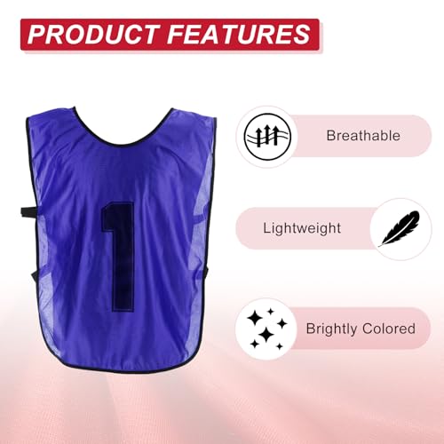 41SJXxN3eRL.jpg Soccer Training Vest, Team Sports Pinnies Reversible Numbered Soccer Practice Pennies