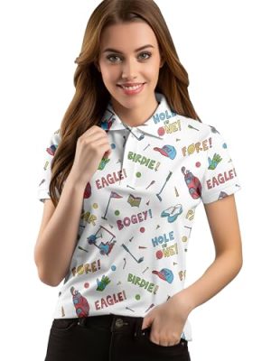 Funny Golf Shirts for Women Short Sleeve Quick Dry Tennis Shirts Athletic Tops for Yoga Tennis