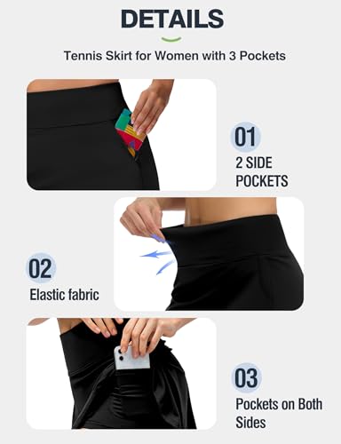 41Sy3FV9MfL.jpg Women's Tennis Skirt Shorts High Waisted Golf Skorts with Pockets Workout Athletic Casual Outfit Clothes