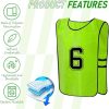 41TT6D9dX-L.jpg 24 Pack Scrimmage Training Vest,Team Sports Pinnies Reversible Numbered Soccer Team Practice Penny Jerseys