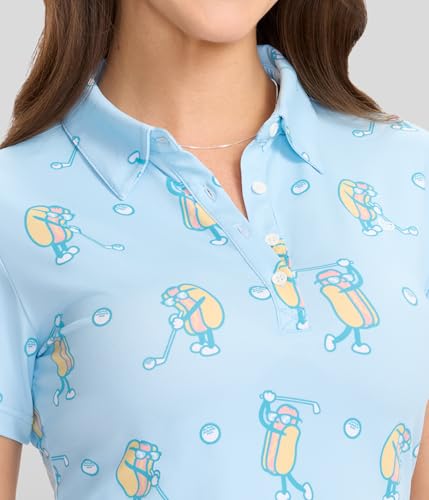 41TwPYGY4YL.jpg Quick Dry Women's Golf Shirt - Short Sleeve Tennis Shirts for Women - Cute Pickleball Outfits