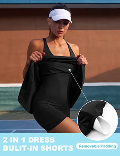 41UMsvGH8KL.jpg Womens Tennis Dress with Shorts Underneath Athletic Dress for Women Golf Dresses Summer Outfits for Workout