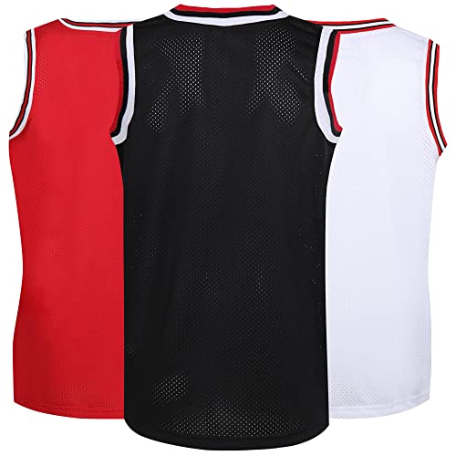 41VmG9NQIqL.jpg Pack of 3 Men's Basketball Jerseys Mesh Athletic Team Sports Uniforms Hip Hop Shirts Tank Tops