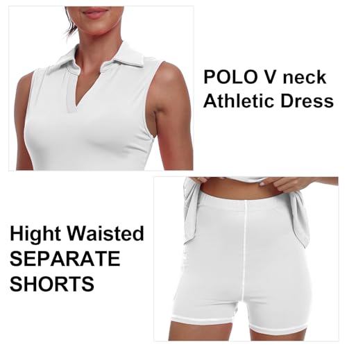 41W-n3KuDyL.jpg Womens Two Piece Tennis Golf Dress UPF 50+ Active Athletic Exercise Sports Wear Dresses for Women with Pocket Separate Shorts