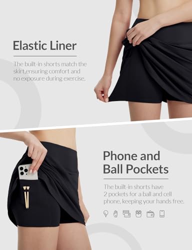 41WBe9y06GL.jpg Women's Golf Skirts with 5 Pockets High Waisted Skorts Tennis Athletic Running