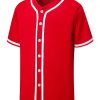 Mens Button Down Plain Baseball Jersey, Blank Softball Team Uniform, Hip Hop Hipster Short Sleeve Active Shirts