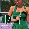41X3cNAB6IL.jpg Women Tennis Dress with Built in Shorts and Bra Pleated Golf Dress Seamless Athletic Dress