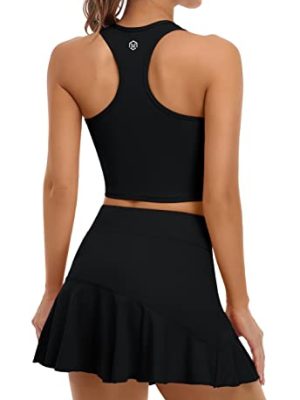 Tennis Dress for Women with Shorts and Pockets Racerback Golf Workout Outfits