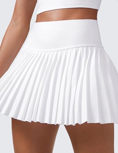 41ZPmvzOLWL.jpg Women's High Waisted Pleated Tennis Skirts with Pockets Tummy Control Casual Liner A Line Workout Golf Skorts