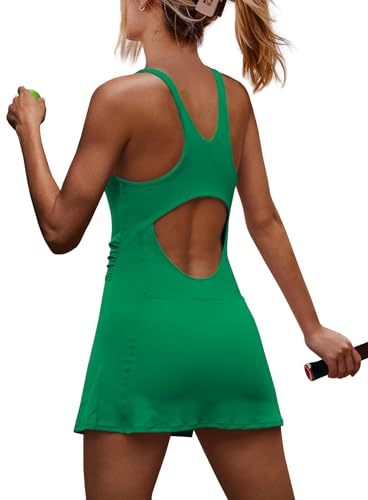 41aI-cQ9VWL.jpg Womens Tennis Dress with Built in Shorts Golf Dress Athletic Outfits Yoga Active Workout Dresses