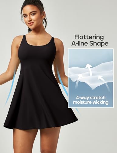 Tennis Dresses for Women Athletic Dress with Shorts Underneath Workout Dress with Pockets Summer Golf Outfits