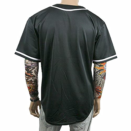 41bLIr6gEfS.jpg Black Custom Baseball Jersey for Men Full Button Mesh Embroidered Team Name & Numbers S-8XL