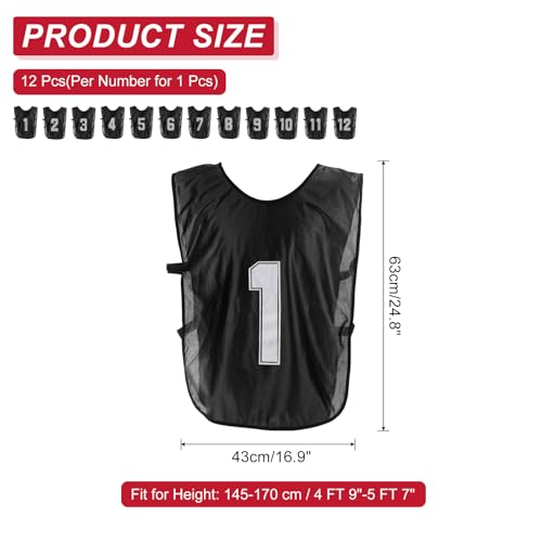 41bQGeulxgL.jpg Soccer Training Vest, 12 Pack Team Sports Pinnies Reversible Numbered Soccer Practice Pennies Jerseys Bibs with Belt for Adult,