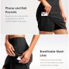 41c5q5mmG5L.jpg 18" Golf Skirts for Women Zipper Pockets Knee Length Skort with Shorts Underneath High Waist Tennis Pickleball