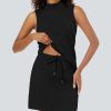 41cGe2OqAqL.jpg Two Piece Skirt Set for Women Sweatsuits Tennis Outfits Casual Mock Neck Sleeveless Top Elastic Short Skorts