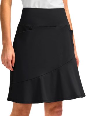 Skorts Skirts for Women with 5 Pockets 20" Knee Length Golf Skirt Modest Long Tennis Athletic Skirts for Women