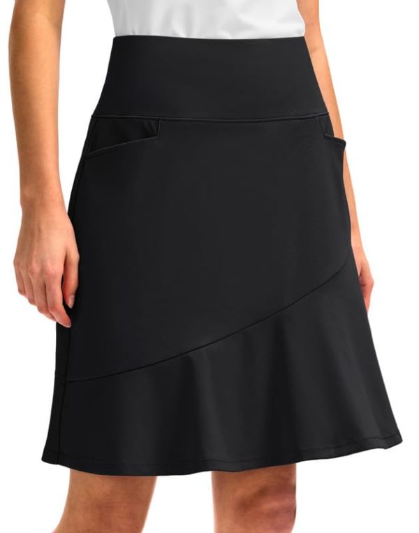 41coHRTED2L.jpg Skorts Skirts for Women with 5 Pockets 20" Knee Length Golf Skirt Modest Long Tennis Athletic Skirts for Women