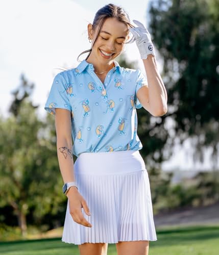 41dn1o-PdeL.jpg Quick Dry Women's Golf Shirt - Short Sleeve Tennis Shirts for Women - Cute Pickleball Outfits