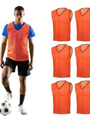 41h-Hjc3C6L.jpg Sports Pinnies - Pack of 06 - Free Size for Youth/Adult - 5 Color Options - Soccer, Basketball Practice Vest
