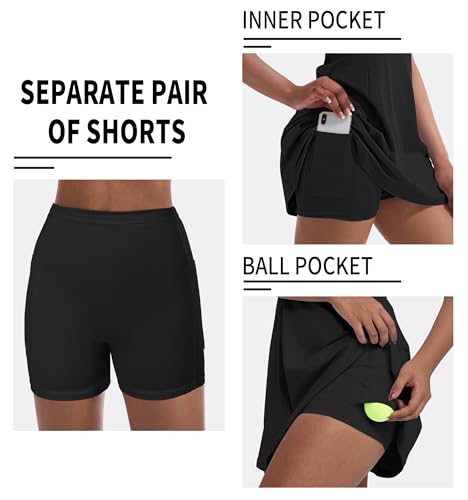 41hQrzTo0LL.jpg Tennis Dress for Women, Tennis Golf Dresses with Built in Shorts and Pockets for Sleeveless Workout Athletic Dresses