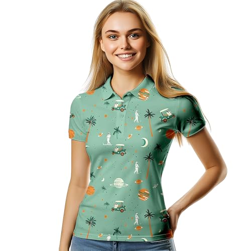 Womens Golf Shirt Funny Golf Shirts for Woman Short Sleeve Shirts for Tennis