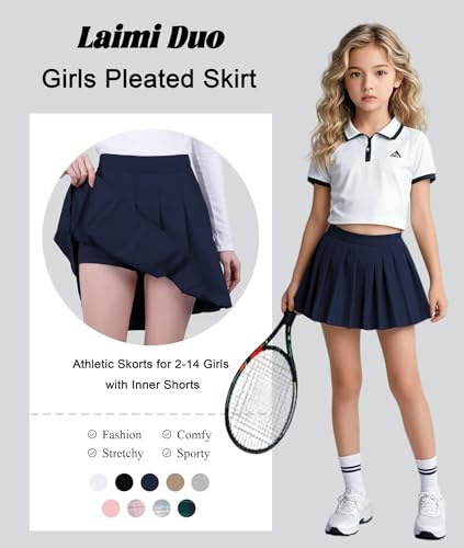 Women Pleated Skirt Tennis Golf Skorts with Lining Shorts Athletic Pleated Skirts for Women