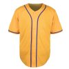 Blank Baseball Jersey Shirt for Men Mesh Plain Casual Short Sleeves Button Down T-Shirt