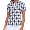 Women's Golf Polo Shirt Short Sleeve UPF 50+ Collared 1/4 Zip Tennis Tops Quick-Dry Lightweight Athletic Shirt