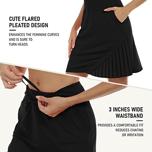 41kpIaD77CL.jpg Women's 20" Knee Length Golf Skorts Athletic Skirts Summer Casual Active Workout Sports Tennis Skirt with 4 Pockets