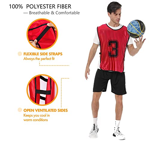 41m97UOpb7L.jpg 24 Pcs Soccer Practice Vest, Lightweight Numbered Soccer Team Pennies Soccer Lacrosse Training Sport Supplies Scrimmage Vests