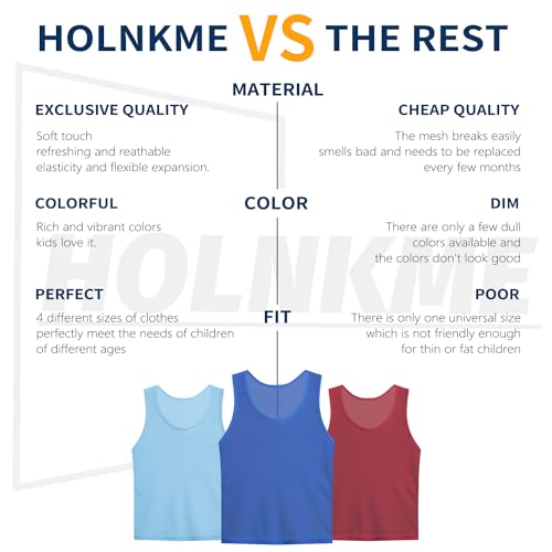 41mZQ-cKhbL.jpg Scrimmage Team Practice Vests Sports Pinnies Soccer Training Basketball Nylon Mesh Jerseys for Child & Adult(12 Pack)