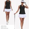Women's Golf Shirts Sleeveless Tennis Tank Tops Racerback Polo V Neck Collared Quick Dry Athletic Tanks