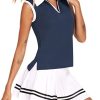 41mj3L70HzL.jpg Women Sleeveless Golf Polo Shirts Summer 2025 UPF 50+ Zipper V Neck Tennis Tank Top S-XXL