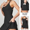 41my73PYneL.jpg Tennis Dress with Built in Shorts and Bra Athletic Dress for Women Summer Cut Out Twisted Golf Workout Dress
