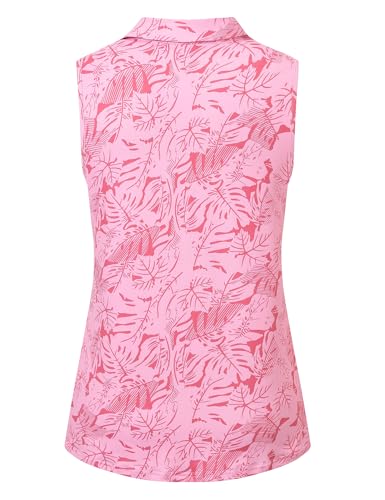41nhRzhOOGL.jpg Womens Golf Apparel Print Polo Tennis Shirts Moisture Wicking Golf Tank Top with Zipper