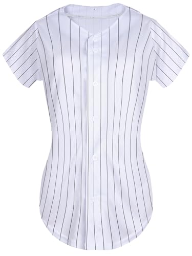 41nxfQ0tmSL.jpg Womens Baseball Jersey Button Down Softball Jersey Short Sleeve Tee Hip Hop Shirt Active Team Sports Uniforms
