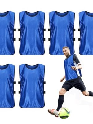 6 Pack Basketball Jersey, Polyester Soccer Training Vest Water Absorption Scrimmage Team Vests for Adult Kids