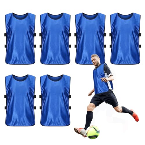 41ojLZXmM3L.jpg 6 Pack Basketball Jersey, Polyester Soccer Training Vest Water Absorption Scrimmage Team Vests for Adult Kids