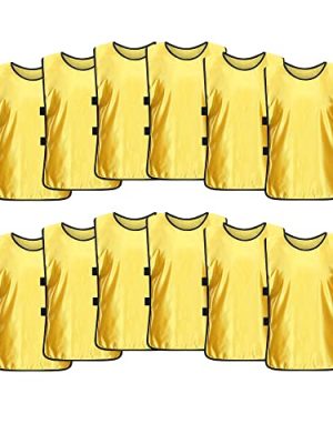 12 Pack Scrimmage Training Vest, Sports Pinnies, Practice Jerseys, Practice Vest for Adult Youth Kids.