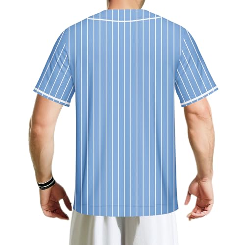 41q3LOB4TZL.jpg Men Baseball Jersey Solid Shirts Plain Casual Button Down Short Sleeves T-Shirt Sports Uniform S-2XL