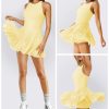 41q5DzjJ2cL.jpg Women's Flowy Pleated Ruffle Tennis Athletic Dress for Women Summer Boat Neck Sleeveless Mini Golf Dress Shorts Pockets