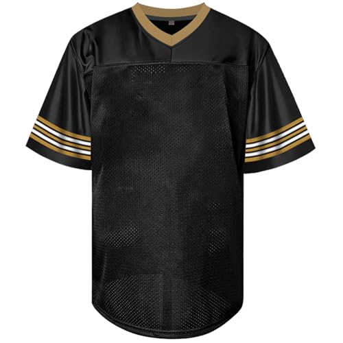 41qYaxkPkxL.jpg Men Blank Plain Football Jersey, Adult Hip Hop Hipster Short Sleeve Mesh Pullover Shirts,Custom Uniforms for Party