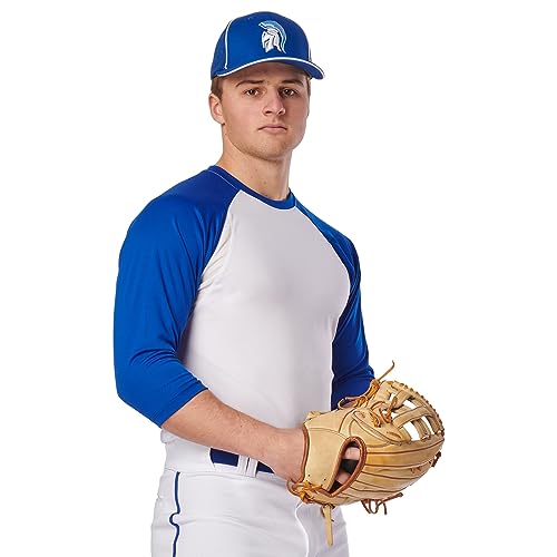 41rEIAzNffL.jpg Three-Quarter Raglan Sleeve Lightweight Polyester Baseball Shirt with Mesh Side Inserts